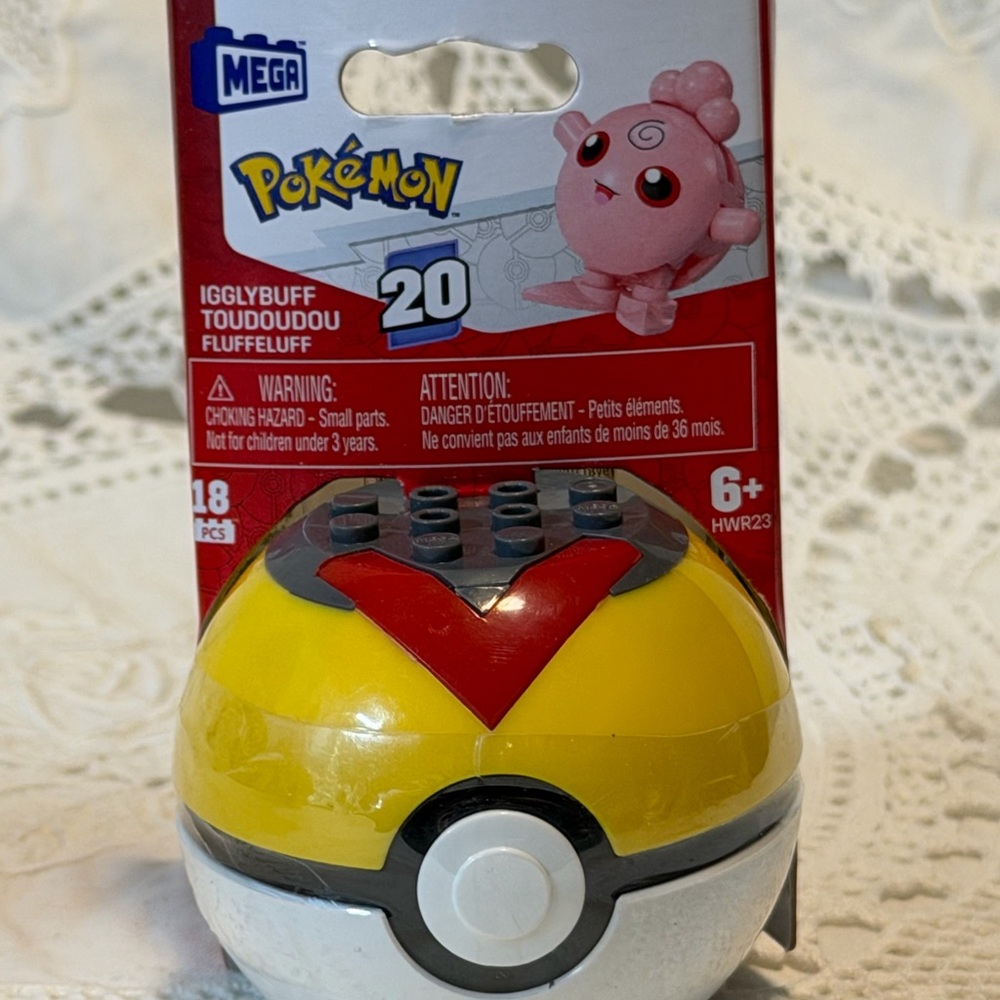 Mega Pokémon Igglybuff Poké Ball Set - Red, Yellow, and White #1